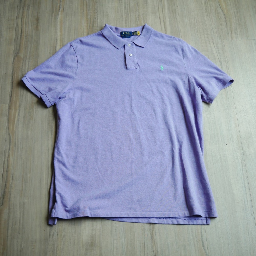 Polo Ralph Lauren Mens XL Classic Fit Lavender Purple Cotton Mesh Polo Shirt